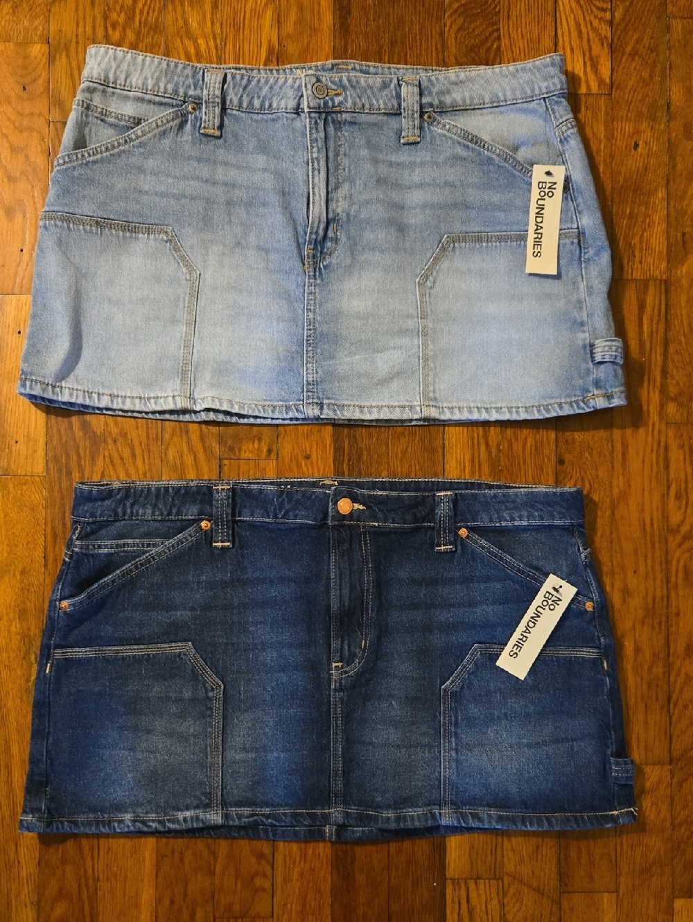 No Boundaries Carpenter-Style Denim Micro Skirts - Set Of 2 In Size XL